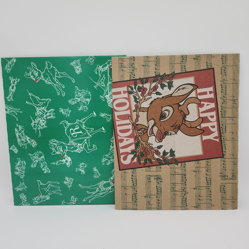 2 New Vintage Christmas RUDOLPH RED NOSE REINDEER 1993 Gift Box MONTGOMERY WARD